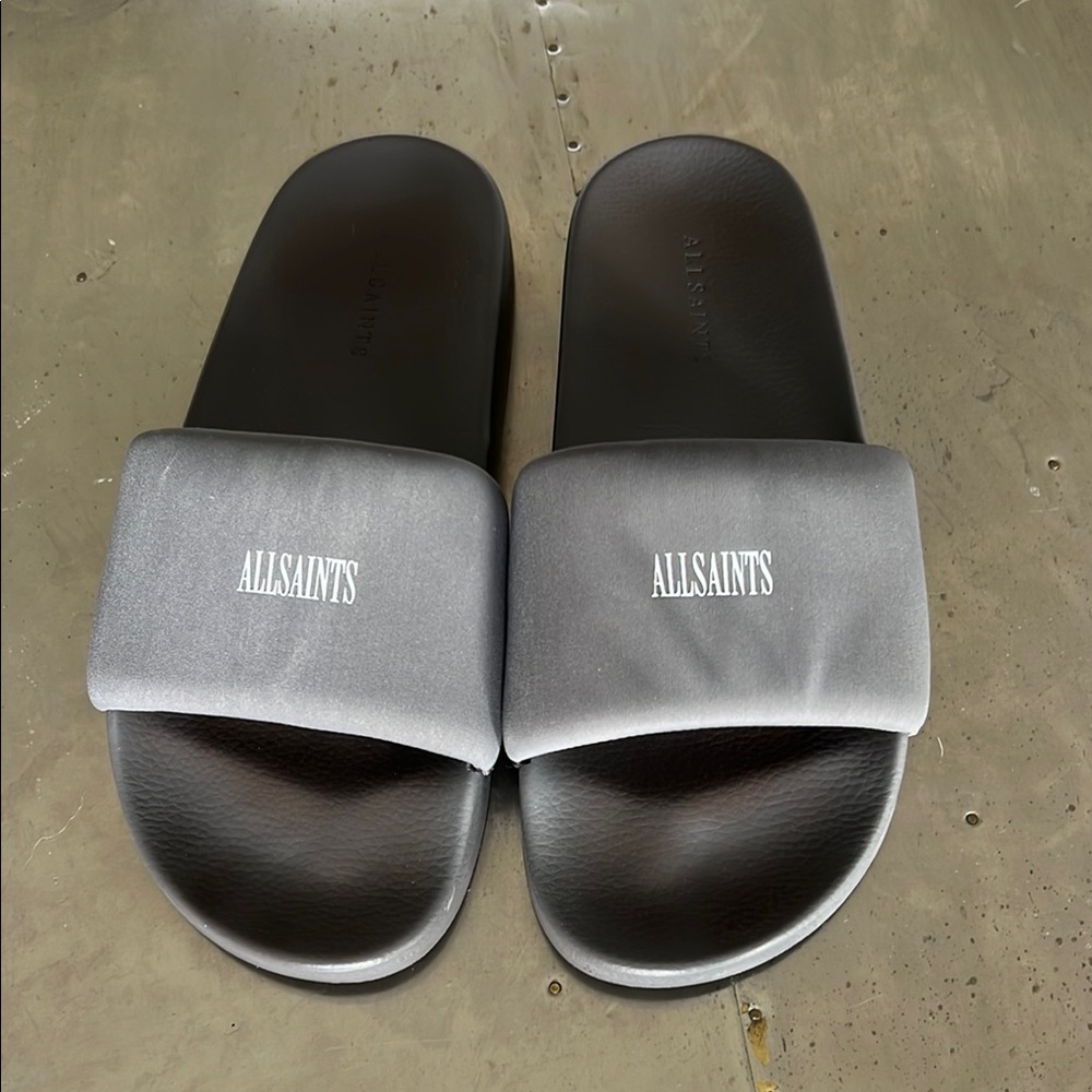 All Saints Gray Sandals Minimalist Design (0016)